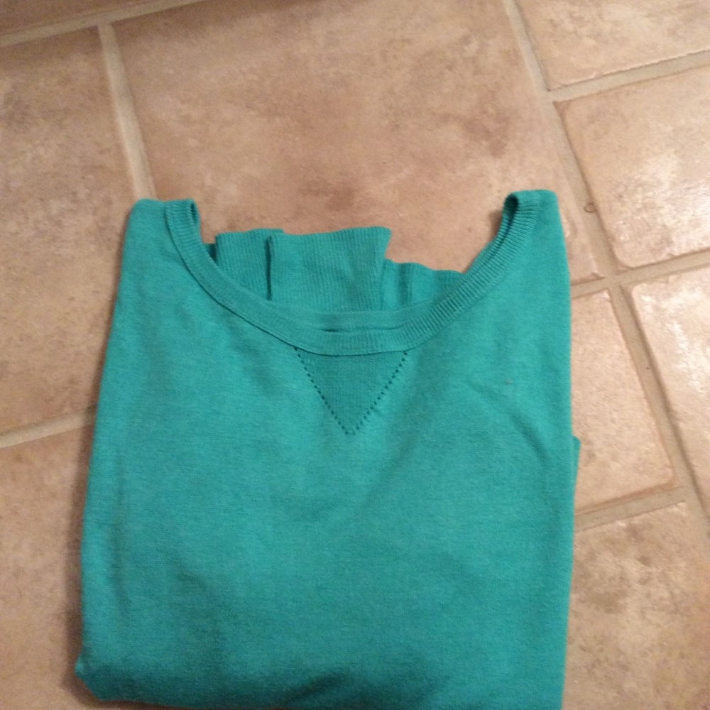 American Eagle teal crew neck sweater